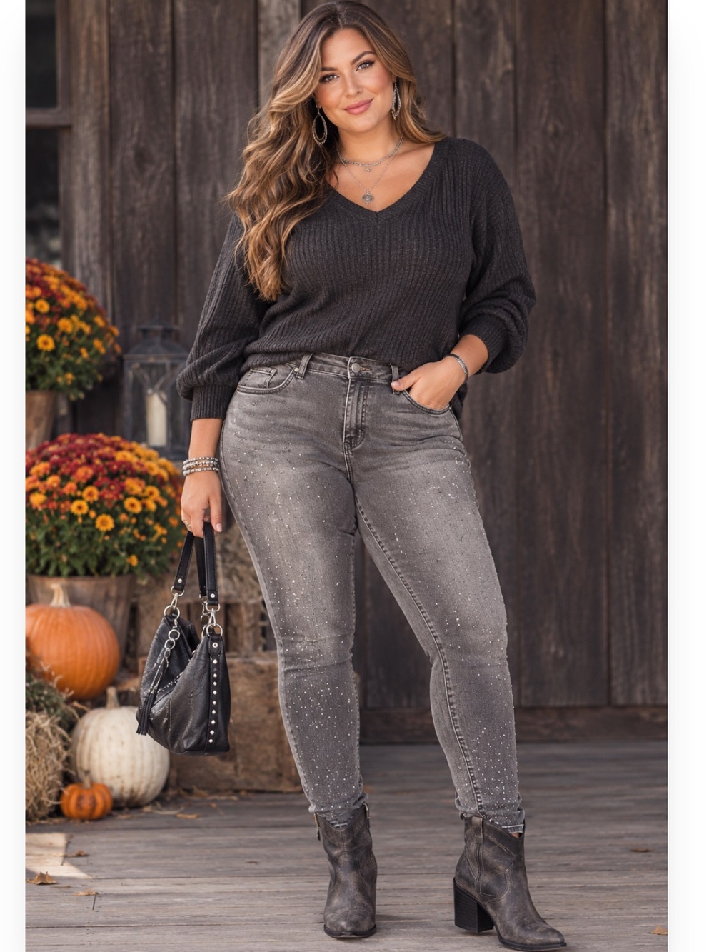 FDJ Olivia Women's Embellished High-Rise Jeans - Taupe
